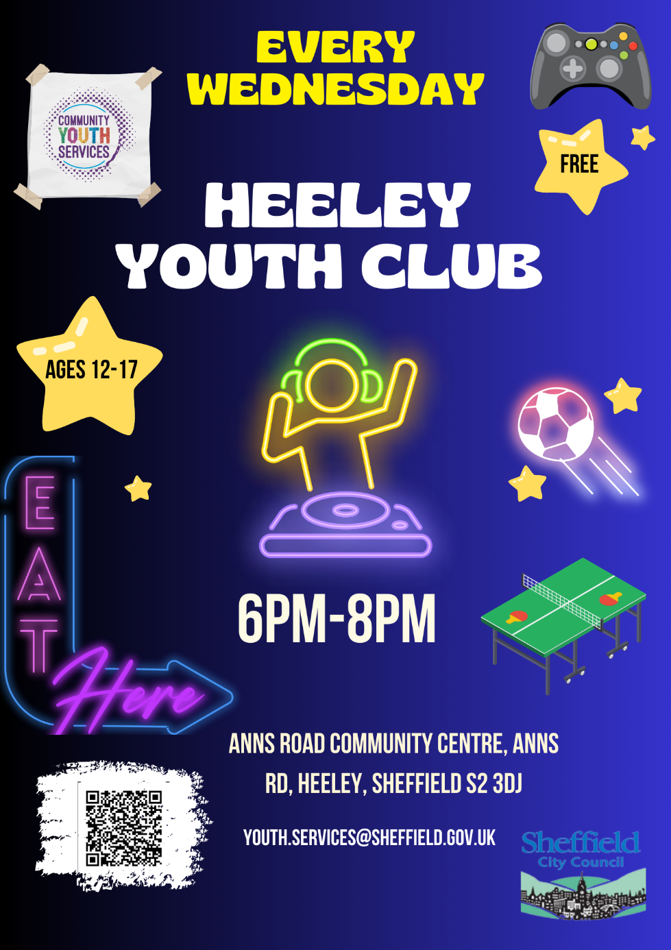 Heeley youth club poster