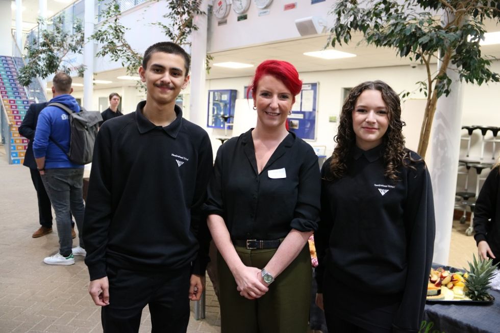 Louise Haigh MP with student leaders at  Meadowhead Together community and business forum