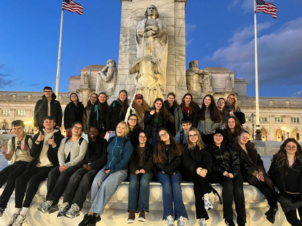 photo of sixth form students near Union Station Washington DC