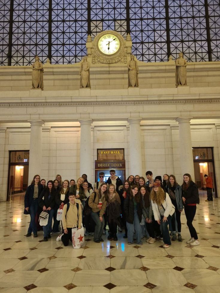 photo of sixth form students inside Union Station Washington DC