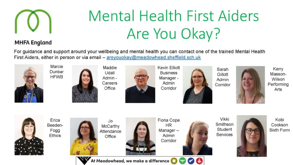 mental health first aiders at Meadowhead school