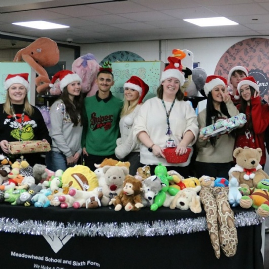 y11 students on their soft toy stall